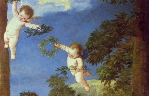 1631 1632 Nicolas Poussin Apollon et les Muses Detail Les cherubins-1