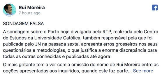 Rui Moreira - Sondagem Falsa