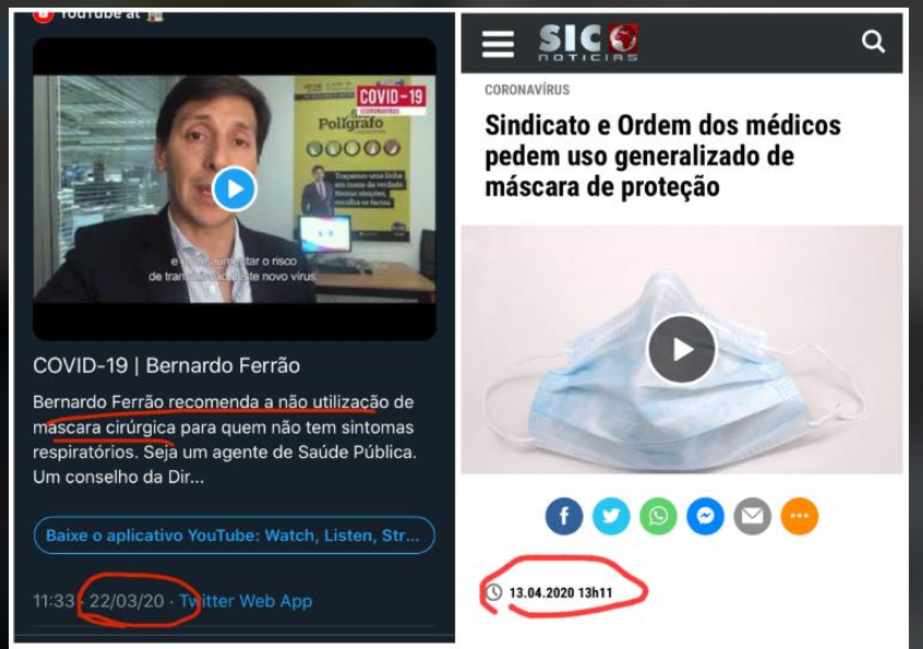 poligrafo recomenda nao usar mascara