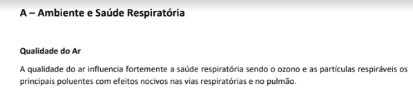 relatório sobre qualidade do ar